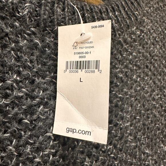 NWT Gap Size Large Gray Knee Length Knit Winter Heavy Layering Sweater Dress - Picture 6 of 11